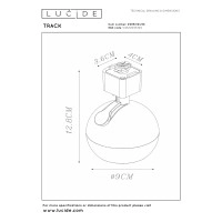 TRACK — sliežu prožektors, 1×GU10, IP20, melns (Lucide)