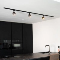 TRACK — sliežu prožektors, 1×GU10, IP20, melns (Lucide)