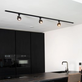 TRACK — sliežu prožektors, 1×GU10, IP20, melns (Lucide)