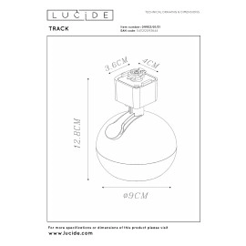 TRACK — sliežu prožektors, 1×GU10, IP20, balts (Lucide)