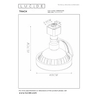 TRACK DORIAN — sliežu prožektors, 1×GU10 (ES111), IP20, melns (Lucide)