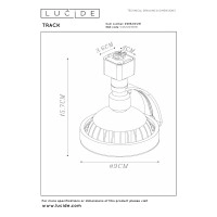 TRACK DORIAN — sliežu prožektors, 1×GU10 (ES111), IP20, balts (Lucide)