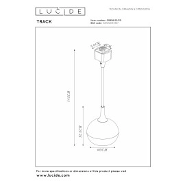 TRACK — sliežu piekaramais gaismeklis, 1×GU10, IP20, melns (Lucide)