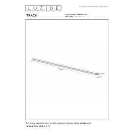 TRACK — 1-fāzes sliedes posms, 1 m, melns (Lucide)