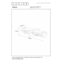 TRACK — I-savienotājs (taisnais), melns, 1-fāzes sliežu sistēmai (Lucide)