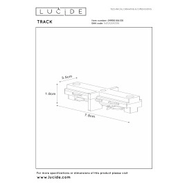 TRACK — I-savienotājs (taisnais), melns, 1-fāzes sliežu sistēmai (Lucide)