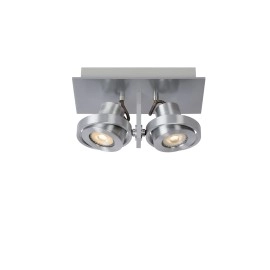 Spotlampa "LANDA", 2 x GU10, 4.5W LED, 640Lm, 3000K, balta/satīna hroma - 17906/10 - Lucide