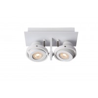 Spotlampa "LANDA", 2 x GU10, 4.5W LED, 640Lm, 3000K, balta/satīna hroma - 17906/10 - Lucide