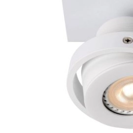 Spotlampa "LANDA", 2 x GU10, 4.5W LED, 640Lm, 3000K, balta/satīna hroma - 17906/10 - Lucide