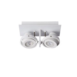 Spotlampa "LANDA", 2 x GU10, 4.5W LED, 640Lm, 3000K, balta/satīna hroma - 17906/10 - Lucide