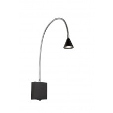 Lokana sienas lampa ar slēdzi BUDDY LED, 4W, 380Lm, 4000K, IP20, melna/balta - Lucide - 18293/03