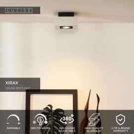Griestu prožektors XIRAX GU10 1x5W 2200-3000K, balts (Lucide)