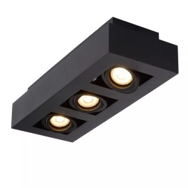 Griestu prožektors XIRAX GU10 3x5W 2200-3000K, melns (Lucide)