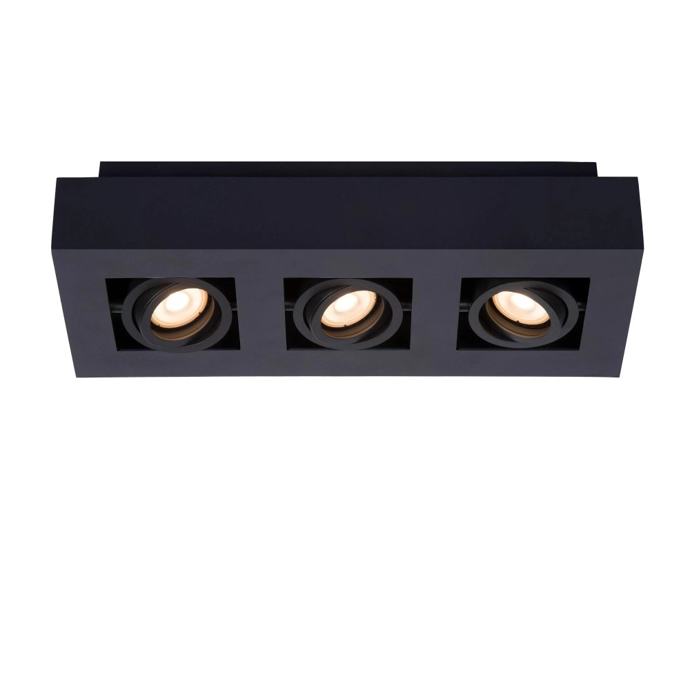 Griestu prožektors XIRAX GU10 3x5W 2200-3000K, melns (Lucide)