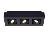 Griestu prožektors XIRAX GU10 3x5W 2200-3000K, melns (Lucide)
