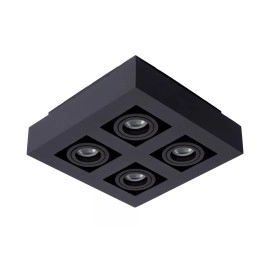 Griestu prožektors XIRAX GU10 4x5W 2200-3000K, melns (Lucide)