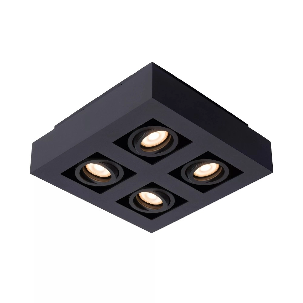 Griestu prožektors XIRAX GU10 4x5W 2200-3000K, melns (Lucide)