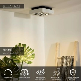 Griestu prožektors XIRAX GU10 4x5W 2200-3000K, balts (Lucide)