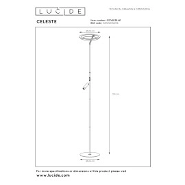 LED stāvlampa CELESTE Ø 28 cm, 24 W, 1112 lm, 2700 K, taupe (Lucide)