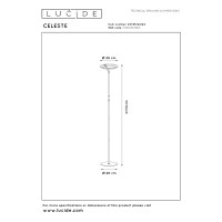 CELESTE — stāvlampa Ø28, LED Dim 21W, matt gold/brass (Lucide)