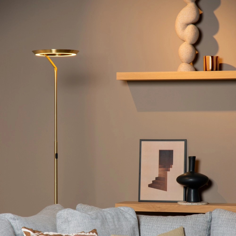 CELESTE — stāvlampa Ø28, LED Dim 21W, matt gold/brass (Lucide)