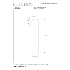 Stāvlampa lasīšanai "LESLEY", 1xGU10, Lucide, 03725-01-30