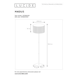 Stāvlampa "MAGIUS", 1xE27, gaišs koks - rotāns, Lucide, 03529-81-30