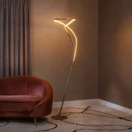 SARDANA — stāvlampa, Ø44 cm, 28 W LED 2700 K, matēti zelta (Lucide)