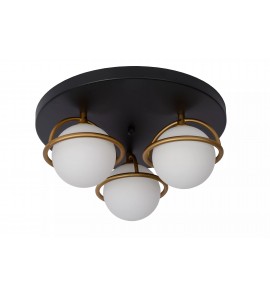 Vannas istabas griestu lampa "ISOBEL", Ø 38 cm, 3xG9, melna, Lucide, 30167-03-30