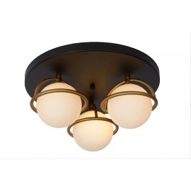 Vannas istabas griestu lampa "ISOBEL", Ø 38 cm, 3xG9, melna, Lucide, 30167-03-30