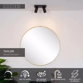 Vannas istabas griestu prožektors TAYLOR 2xGU10, IP44, melns (Lucide)