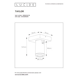 Vannas istabas spot gaismeklis, "TAYLOR", GU10, 230V, Lucide, 09930-05-30