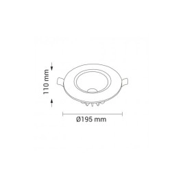 LED iebūvējamais COB gaismeklis 40W, 6000K, Ø195mm (OPTONICA)