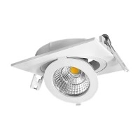 Regulējams iebūvējamais LED COB gaismeklis 12W, 2700K, balts (OPTONICA)