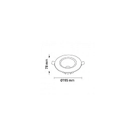 OPTONICA 3275 COB LED iebūvējamais gaismeklis Ø195mm 20W 1600lm 2700K 145°