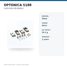 OPTONICA 5188 klipšu komplekts LED paneļu iebūvētai montāžai
