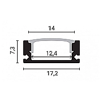 Alumīnija profils LED lentei H6 mm 2 m pelēks (OPTONICA 5191)