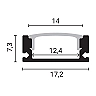 Alumīnija profils LED lentei H6 mm 2 m pelēks (OPTONICA 5191)