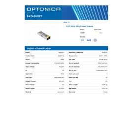 Optonica 6134 plānais LED lentes barošanas bloks 12V, 250W, 21A, IP20