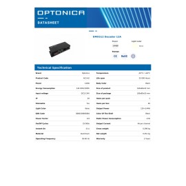 Optonica 6308 DMX512 dekoderis 12A, DC12–24V, IP20