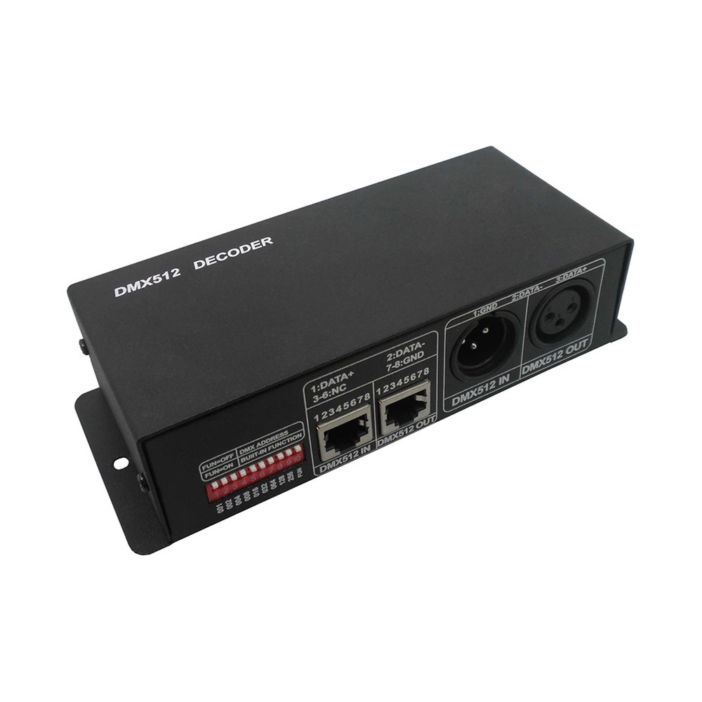 Optonica 6308 DMX512 dekoderis 12A, DC12–24V, IP20