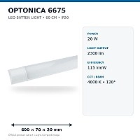 OPTONICA 6675 LED lineārais gaismeklis 60cm 20W 2300lm 4000K IP20