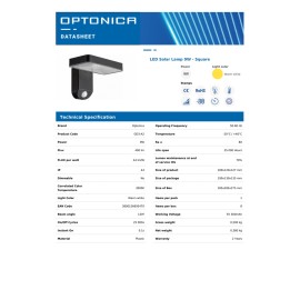 Optonica 9347 solārā LED sienas lampa tumši pelēka, 9W, 400lm, 3000K, IP44
