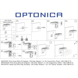 Optonica 9347 solārā LED sienas lampa tumši pelēka, 9W, 400lm, 3000K, IP44
