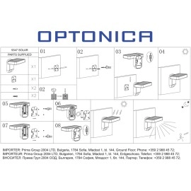 Optonica 9347 solārā LED sienas lampa tumši pelēka, 9W, 400lm, 3000K, IP44