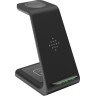 Bezvadu lādētājs 3‑in‑1 ar telefona statīvu Samsung ierīcēm, melns (Optonica)