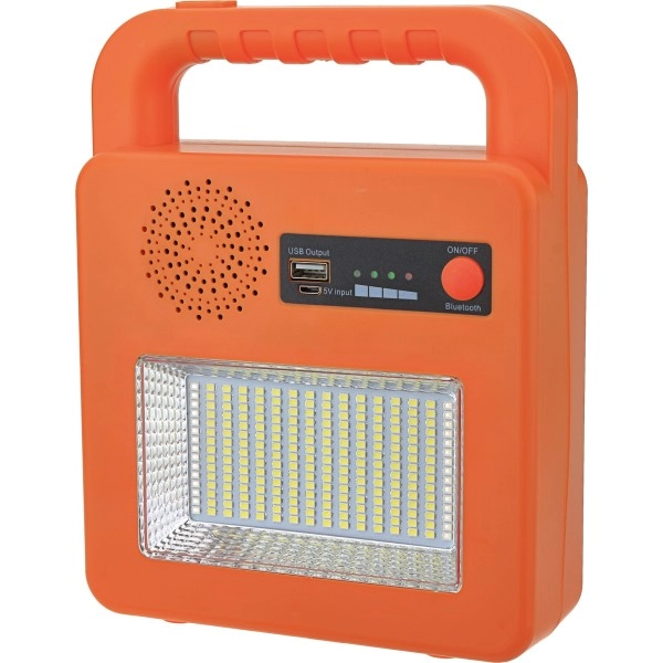 Pārnēsājama saules lampa ar Bluetooth skaļruni, 3,5 W, 380/130 lm, IP44, dzeltena (Optonica)