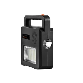 Pārnēsājama saules lampa ar Bluetooth skaļruni, 3,5 W, 380/130 lm, IP44, melna (Optonica)