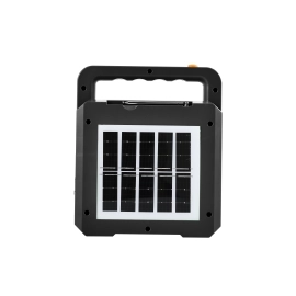 Pārnēsājama saules lampa ar Bluetooth skaļruni, 3,5 W, 380/130 lm, IP44, melna (Optonica)