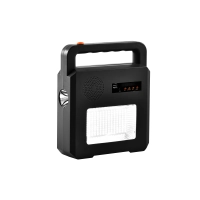 Pārnēsājama saules lampa ar Bluetooth skaļruni, 3,5 W, 380/130 lm, IP44, melna (Optonica)